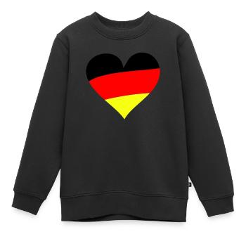 Heart Germany - Sweat Premium enfant bio - noir - Devant - AI Model Kid Female (0cm)
