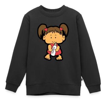 Baby girl - Kinder Premium Organic Sweatshirt - Schwarz - Vorne - AI Model Kid Female (0cm)