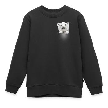 OURS POLAIRE DE POCHE - Sweat Premium enfant bio - noir - Devant - AI Model Kid Female (0cm)