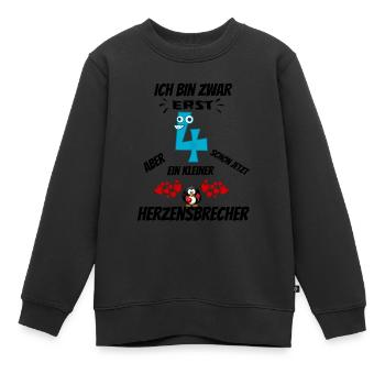 Erst 4 - Kinder Premium Organic Sweatshirt - Schwarz - Vorne - AI Model Kid Female (0cm)