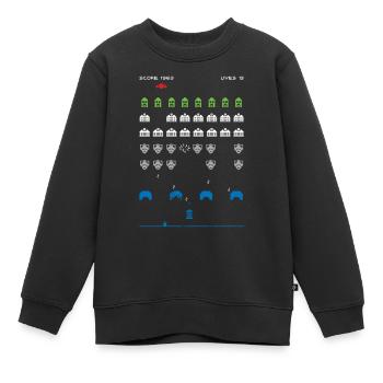 Who Invaders - Kids Premium Organic Sweatshirt - black - Front - AI Model Kid Female (0cm)