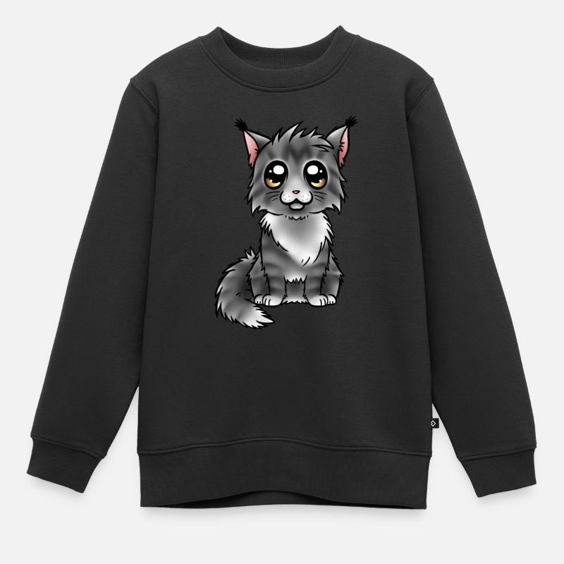 Maine Coon - Black Silver - Sweat Premium enfant bio - noir