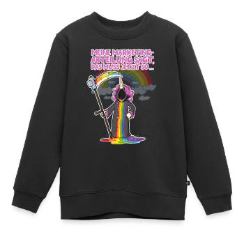 Unicorn marketing - Sweat Premium enfant bio - noir - Devant - AI Model Kid Female (0cm)