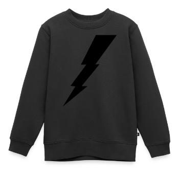 Flash éclair - Sweat Premium enfant bio - noir - Devant - AI Model Kid Female (0cm)