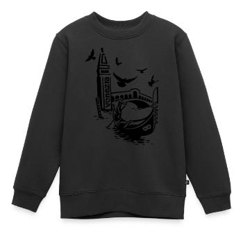 Venise - Sweat Premium enfant bio - noir - Devant - AI Model Kid Female (0cm)