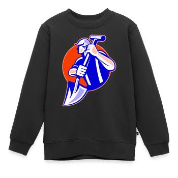 The builder - Kids Premium Organic Sweatshirt - black - Front - AI Model Kid Female (0cm)