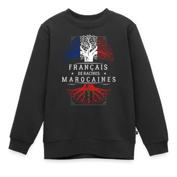 Racines Marocaines - Sweat Premium enfant bio - noir - Devant - AI Model Kid Female (0cm)