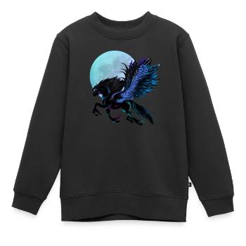 Black Pegasus - Kinder Premium Organic Sweatshirt - Schwarz - Vorne - AI Model Kid Female (0cm)
