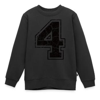 4 four vier black schwarz (de) - Kinder Premium Organic Sweatshirt - Schwarz - Vorne - AI Model Kid Female (0cm)