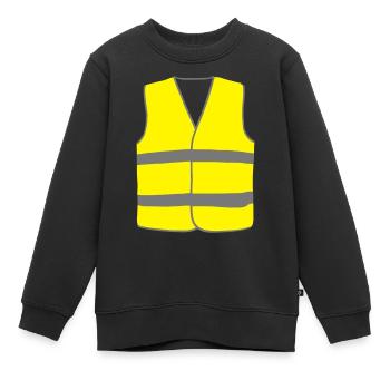 Gilet Jaune - Sweat Premium enfant bio - noir - Devant - AI Model Kid Female (0cm)