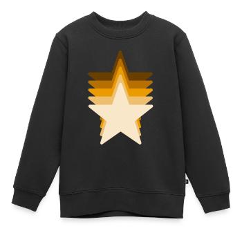 braune Sternschnuppe - Kinder Premium Organic Sweatshirt - Schwarz - Vorne - AI Model Kid Female (0cm)