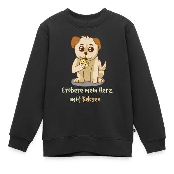 Conquérir mon cœur avec des biscuits Fantasy - Sweat Premium enfant bio - noir - Devant - AI Model Kid Female (0cm)