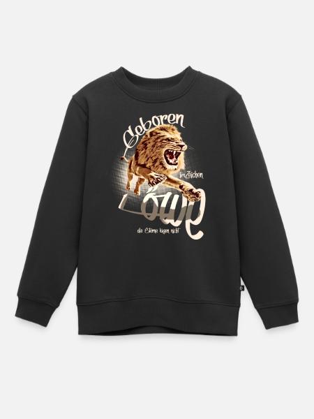 löwe sternzeichen BDAY geburtstag vintage - Kinder Premium Organic Sweatshirt - Schwarz