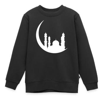 mosquée islam demi-lune relegion foi turquie demo - Sweat Premium enfant bio - noir - Devant - AI Model Kid Female (0cm)