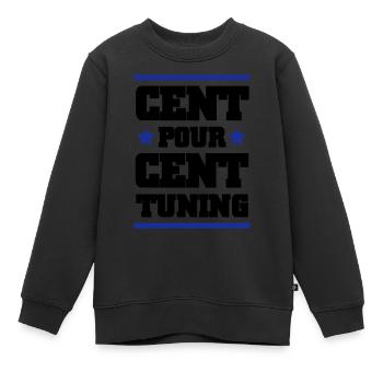CENT POUR CENT TUNING - Sweat Premium enfant bio - noir - Devant - AI Model Kid Female (0cm)