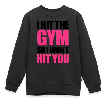 Gym - Sweat Premium enfant bio - noir - Devant - AI Model Kid Female (0cm)