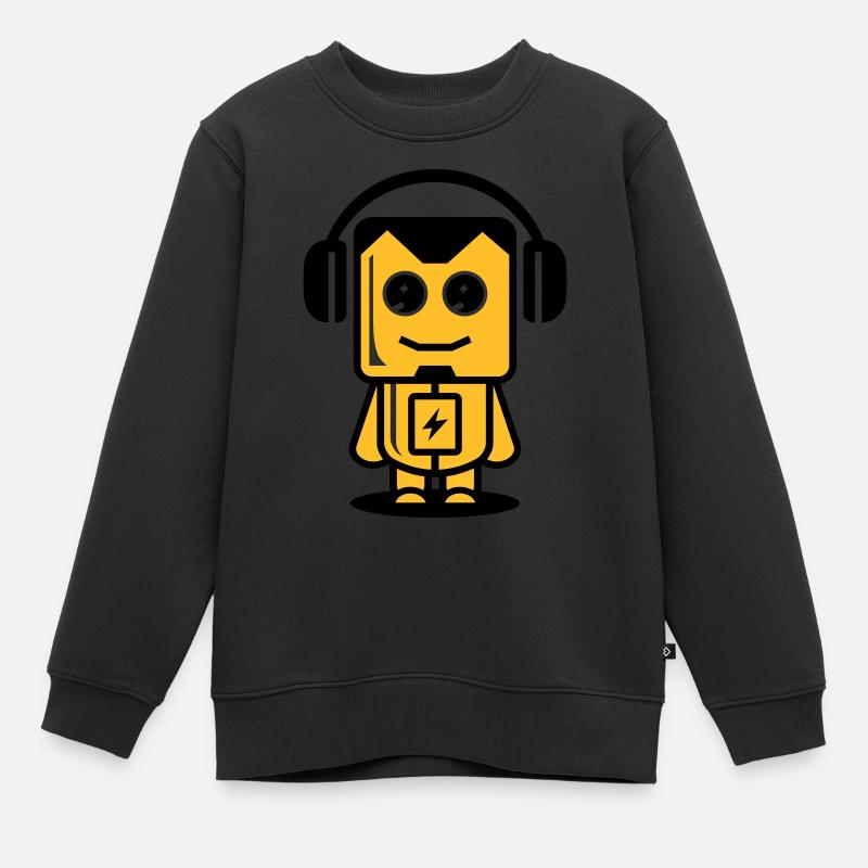 Funny Robot 03 - Kids Premium Organic Sweatshirt - black