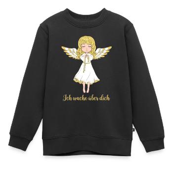 Kleiner Schutzengel - Christkind - Kinder Premium Organic Sweatshirt - Schwarz - Vorne - AI Model Kid Female (0cm)