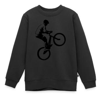 Biking - Trial - Kinder Premium Organic Sweatshirt - Schwarz - Vorne - AI Model Kid Female (0cm)