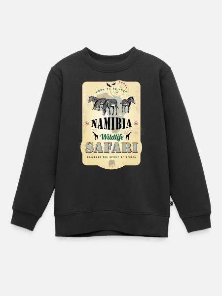 Zebras Wildlife Safari Namibia Afrika Abenteuer - Kinder Premium Organic Sweatshirt - Schwarz