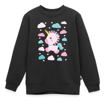 Licorne Licorne - Sweat Premium enfant bio - noir - Devant - AI Model Kid Female (0cm)
