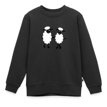 Zwei niedliche Schafe Hand in Hand - Kinder Premium Organic Sweatshirt - Schwarz - Vorne - AI Model Kid Female (0cm)