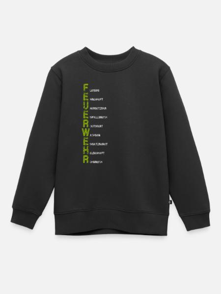 FEUERWEHR - Kinder Premium Organic Sweatshirt - Schwarz
