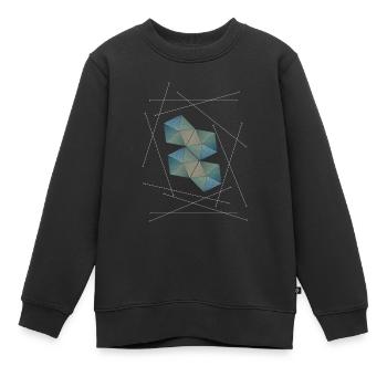 Géométrique - Sweat Premium enfant bio - noir - Devant - AI Model Kid Female (0cm)