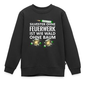 Silvester Feuerwerk Pyro Muss sein - Kinder Premium Organic Sweatshirt - Schwarz - Vorne - AI Model Kid Female (0cm)
