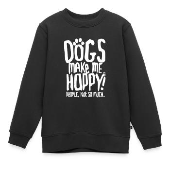 Dogs Make Me Happy People Not So Much - Kinder Premium Organic Sweatshirt - Schwarz - Vorne - AI Model Kid Female (0cm)