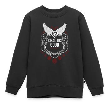 Chaotic Good Black Alignment Series - Kinder Premium Organic Sweatshirt - Schwarz - Vorne - AI Model Kid Female (0cm)
