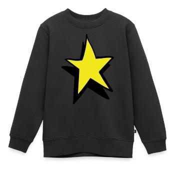star - Kids Premium Organic Sweatshirt - black - Front - AI Model Kid Female (0cm)