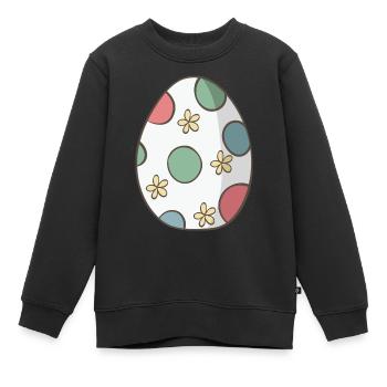 Œuf de Pâques - Sweat Premium enfant bio - noir - Devant - AI Model Kid Female (0cm)