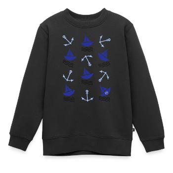 * BAM * be_maritim - Sweat Premium enfant bio - noir - Devant - AI Model Kid Female (0cm)