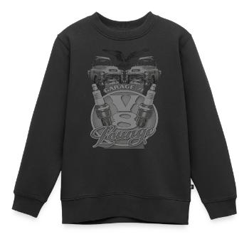 GMC Garage mit V8 Motor Lounge - Kinder Premium Organic Sweatshirt - Schwarz - Vorne - AI Model Kid Female (0cm)