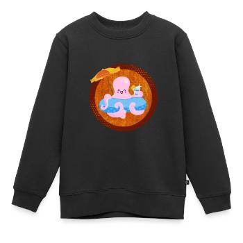 PIEUVRE D'ÉTÉ DRÔLE DE SOLEIL VACANCES - Sweat Premium enfant bio - noir - Devant - AI Model Kid Female (0cm)