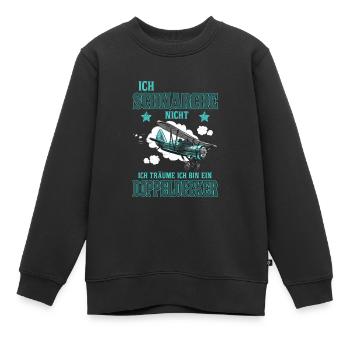 Ich Schnarche Nicht. Träume Bin ein Doppeldecker - Kinder Premium Organic Sweatshirt - Schwarz - Vorne - AI Model Kid Female (0cm)