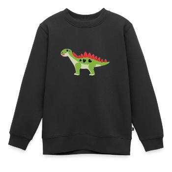 Dino pour les enfants - Sweat Premium enfant bio - noir - Devant - AI Model Kid Female (0cm)