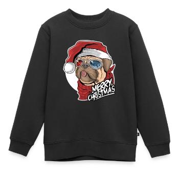 Christmas Dog - Merry Christmas - Kinder Premium Organic Sweatshirt - Schwarz - Vorne - AI Model Kid Female (0cm)