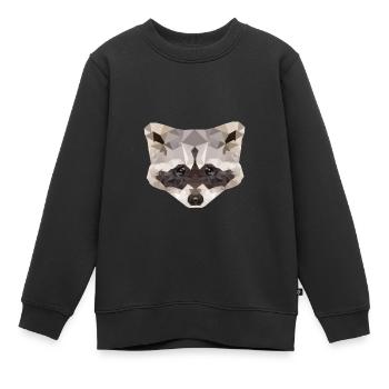 Waschbär Polygon - Kinder Premium Organic Sweatshirt - Schwarz - Vorne - AI Model Kid Female (0cm)