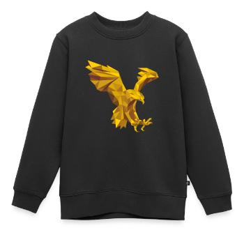 aigle géométrique - Sweat Premium enfant bio - noir - Devant - AI Model Kid Female (0cm)