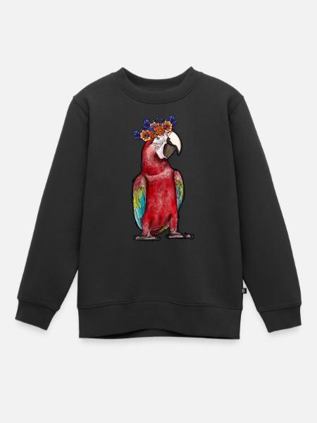 Aquarell Papagei - Kinder Premium Organic Sweatshirt - Schwarz