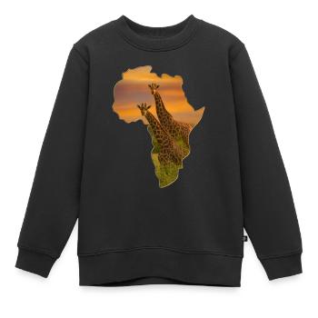 girafe - Sweat Premium enfant bio - noir - Devant - AI Model Kid Female (0cm)