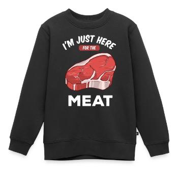 je veux de la viande - Sweat Premium enfant bio - noir - Devant - AI Model Kid Female (0cm)