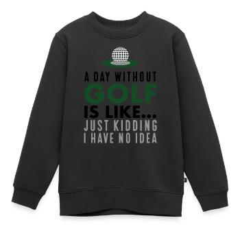 Lustige Sprüche Golf - Kinder Premium Organic Sweatshirt - Schwarz - Vorne - AI Model Kid Female (0cm)