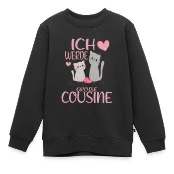 Ich werde große Cousine - Kinder Premium Organic Sweatshirt - Schwarz - Vorne - AI Model Kid Female (0cm)