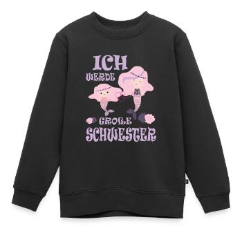 Große Schwester Ich werde - Kinder Premium Organic Sweatshirt - Schwarz - Vorne - AI Model Kid Female (0cm)