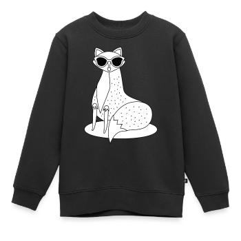 schlichter, cooler Fuchs mit Sonnenbrille - Kinder Premium Organic Sweatshirt - Schwarz - Vorne - AI Model Kid Female (0cm)