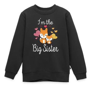 Grand cadeau de sœur annoncer la progéniture - Sweat Premium enfant bio - noir - Devant - AI Model Kid Female (0cm)