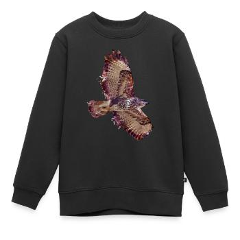 Buse volant dans la technique des peintures aquatiques - Sweat Premium enfant bio - noir - Devant - AI Model Kid Female (0cm)